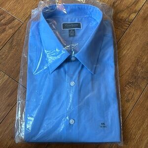 Brand new men’s sky, blue button-down shirt